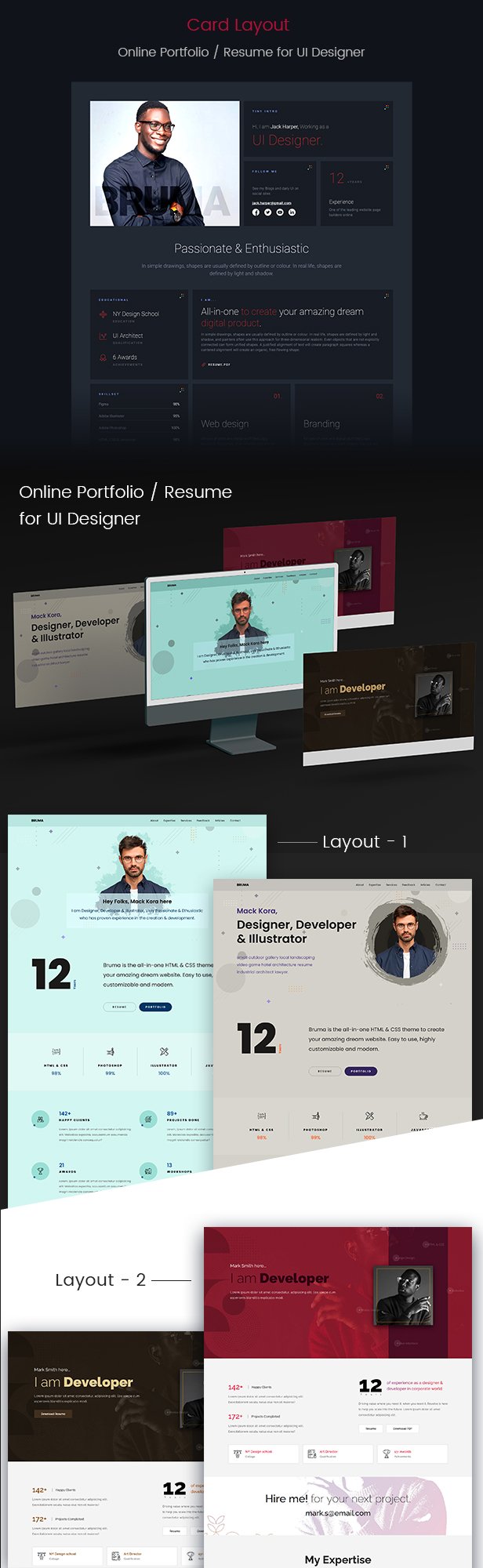 Bruma - Personal Portfolio / Resume HTML Template - | Product Reviews ...